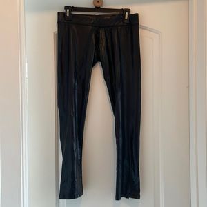 LNA large, black faux leather leggings, side zipper  Ooh lala